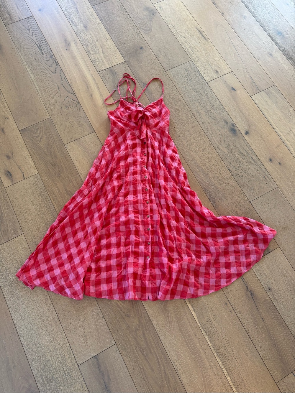 Free People Via Midi Dress Red Combo - Picture 6 of 6
